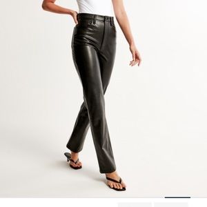 Abercrombie vegan leather 90s straight pants